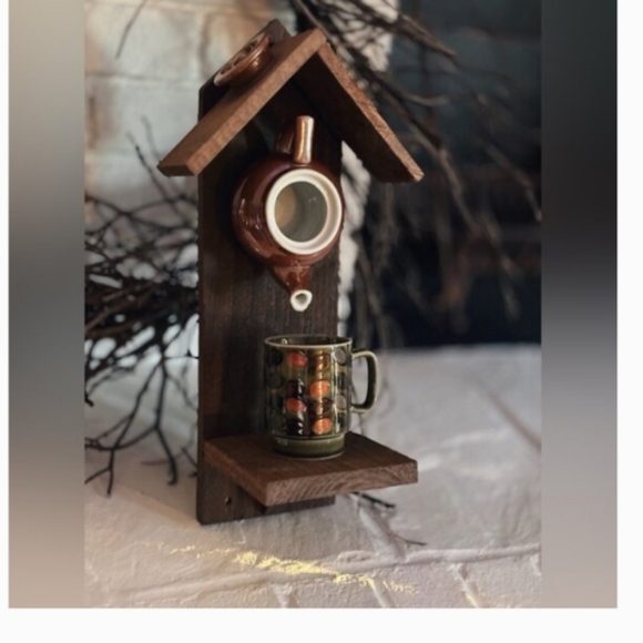 Rustic Wooden Handmade Bird Feeder Copper Birds - Picture 15 of 16